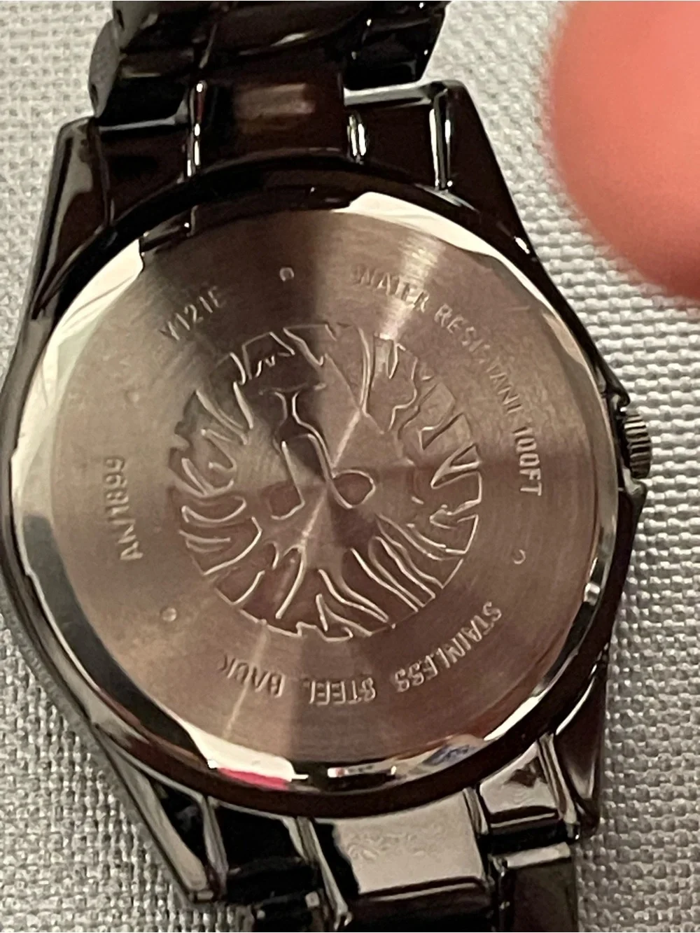 Anne Klein Women’s Black Dial Black-Trim Band Watch AK/1899 New w/Box & Manual